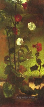 ジョン・ラファージ Painting - タチアオイの花 ジョン・ラファージ